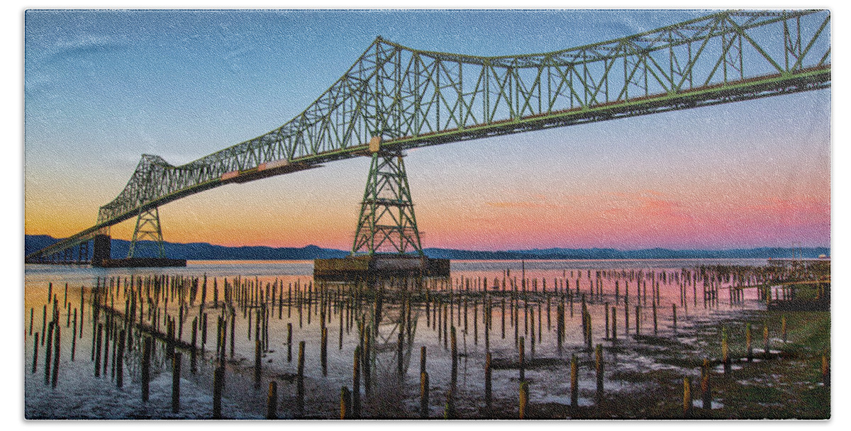 Astoria Beach Sheet featuring the photograph Astoria Megler Bridge by Walt Baker