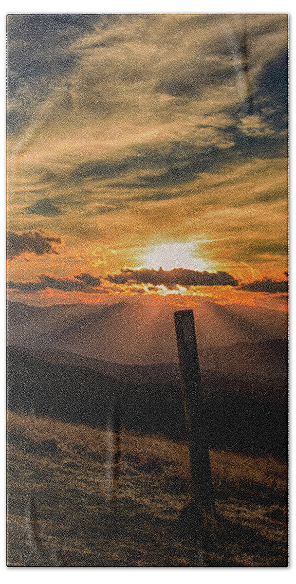 Appalachian Mountain Trail Beach Towel featuring the photograph AT Blaze by Kevin Senter