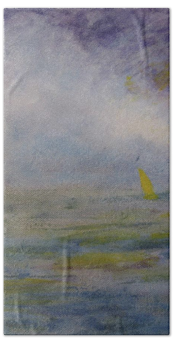 Sea Beach Towel featuring the painting At Sea by John Scates