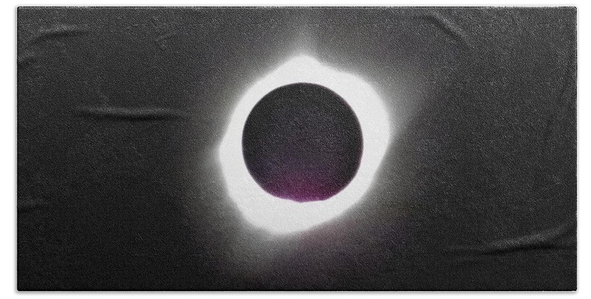 Eclipse Beach Sheet featuring the digital art At the moment of Totality by Michael Oceanofwisdom Bidwell