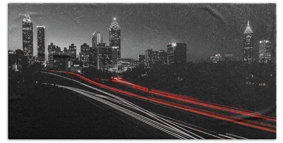 Atlanta Beach Sheet featuring the photograph Atlanta Black and White by Kenny Thomas