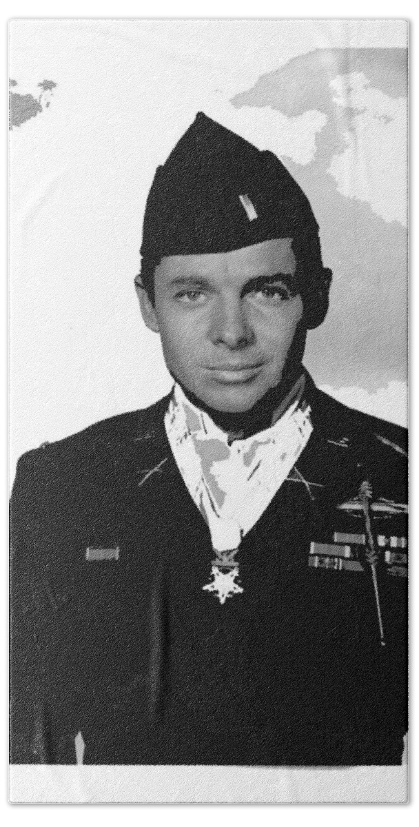 Medal Of Honor Audie Murphy Circa 1945 Beach Towel featuring the photograph Medal of honor winner Audie Murphy circa 1945-2015 by David Lee Guss
