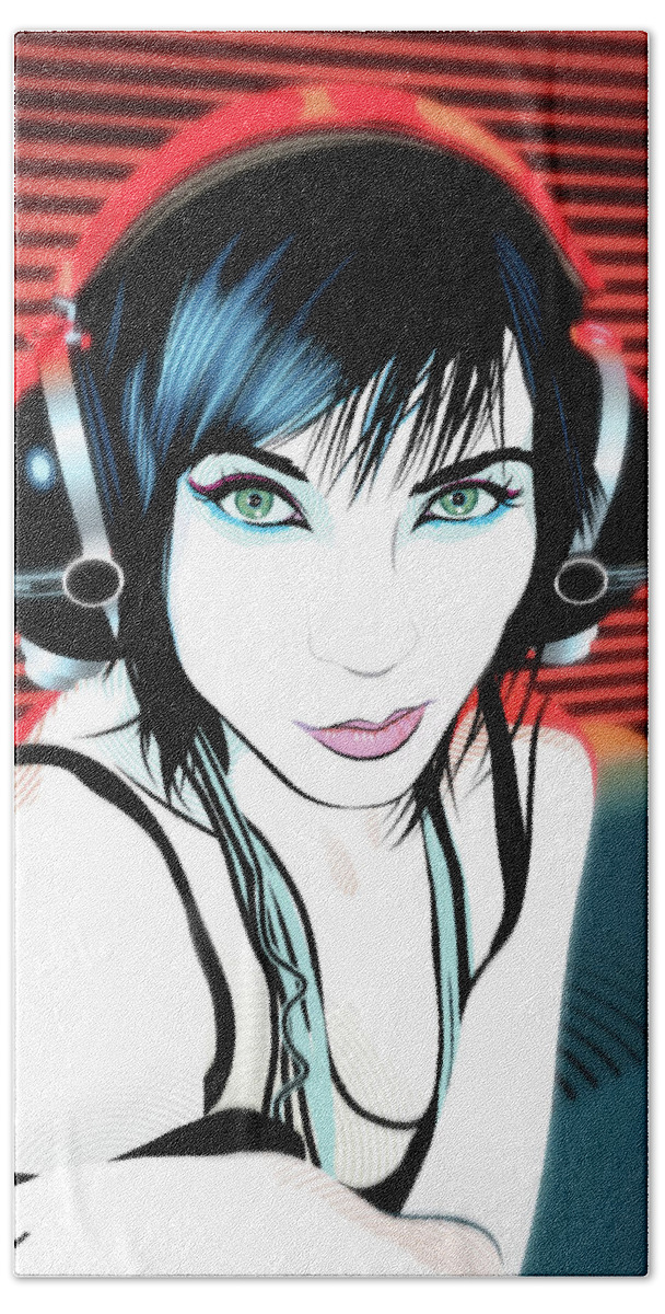 Audiophile Beach Towel featuring the digital art Audiophile by Jason Casteel