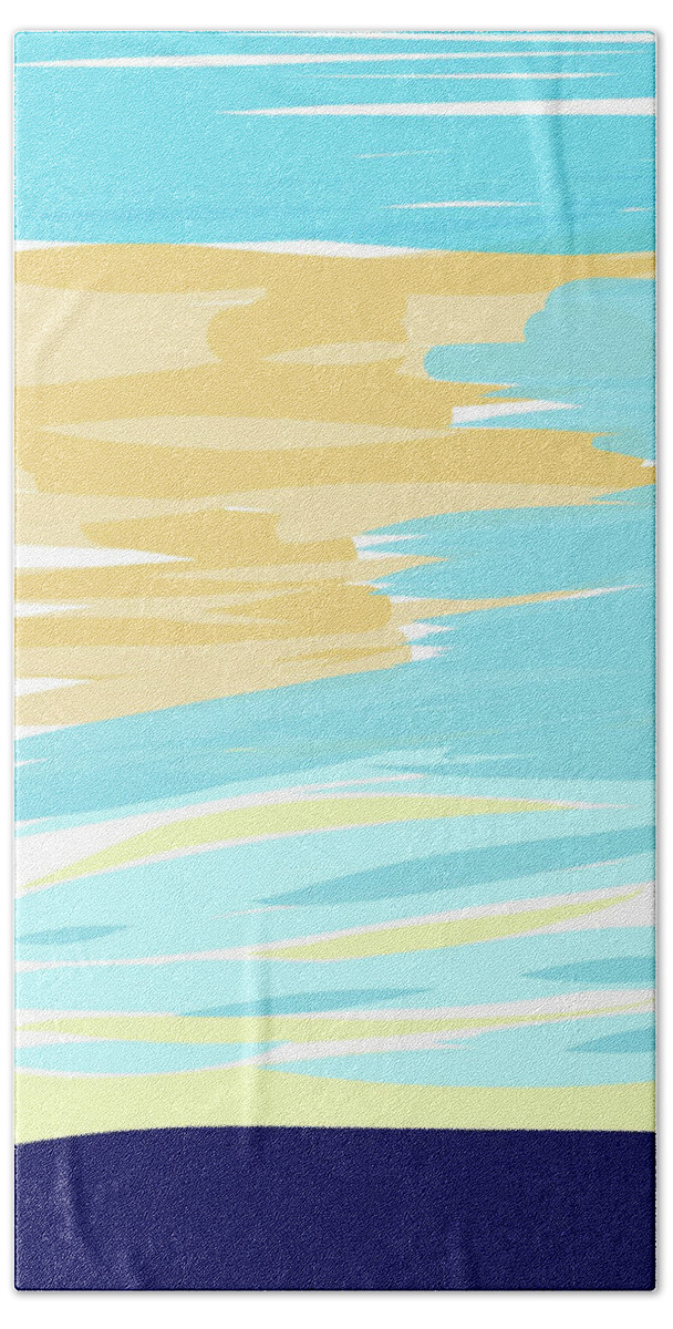 Digital Beach Towel featuring the digital art August 5th 2017 - Evening Sky I by Annekathrin Hansen