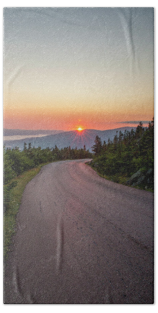 Auto Beach Towel featuring the photograph Auto Road Sunrise by White Mountain Images