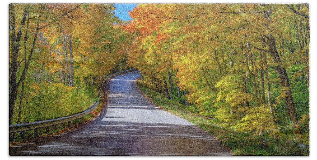 Fall Beach Towel featuring the photograph Autumn Drive by Gary McCormick