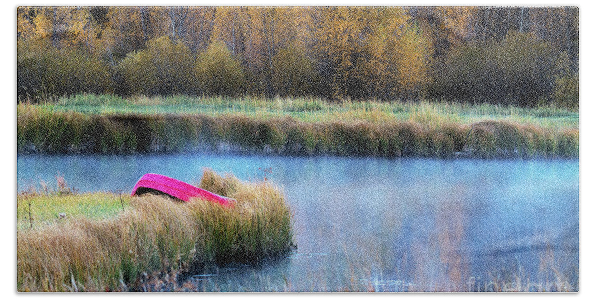 Autumn Colors Landscape Beach Towel featuring the photograph Autumn Dry Dock by Jim Garrison