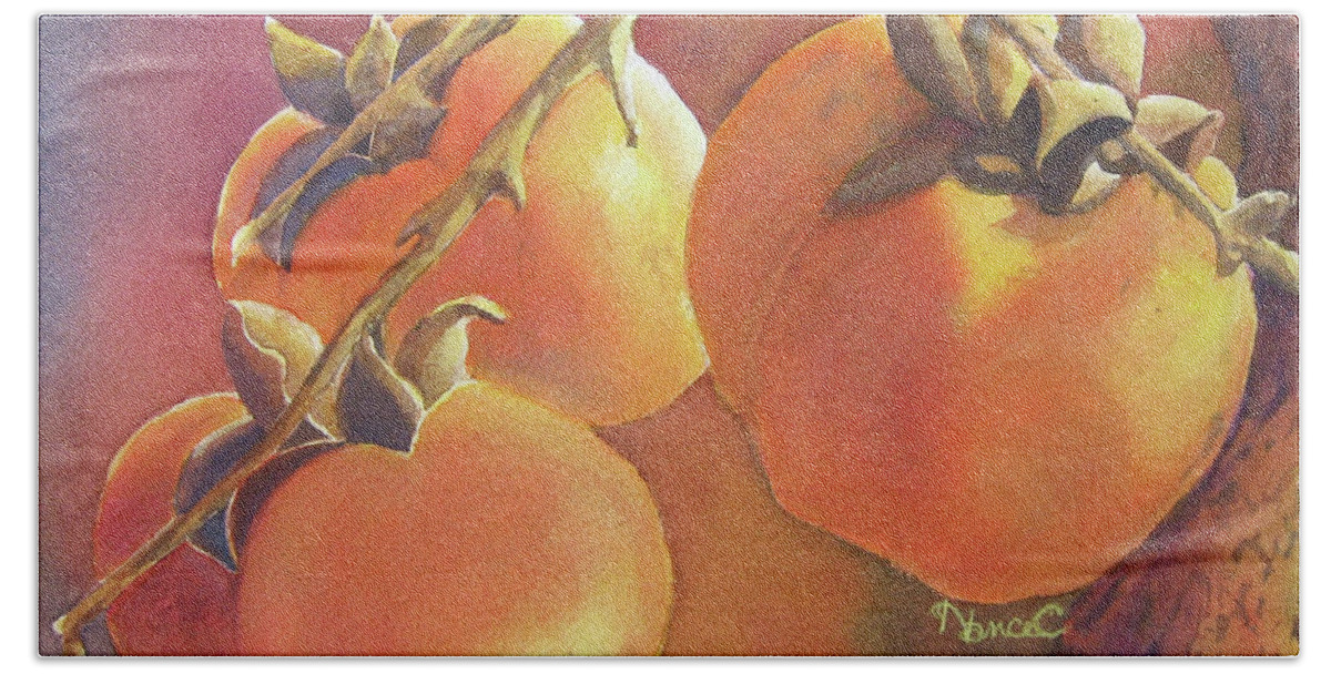 Nancy Charbeneau Beach Towel featuring the painting Autumn Glow by Nancy Charbeneau