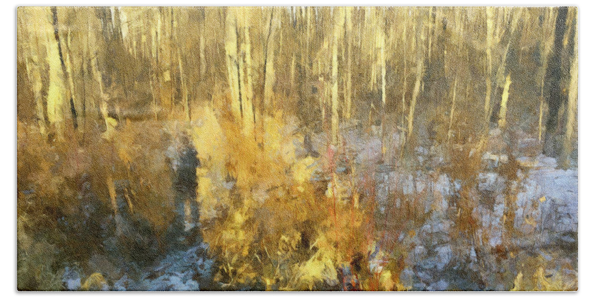 Woods Beach Sheet featuring the photograph Autumn Gold by Claire Bull
