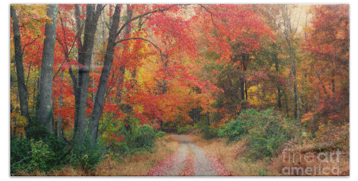 Autumn Beach Towel featuring the photograph Autumn In New Jersey by Beth Ferris Sale