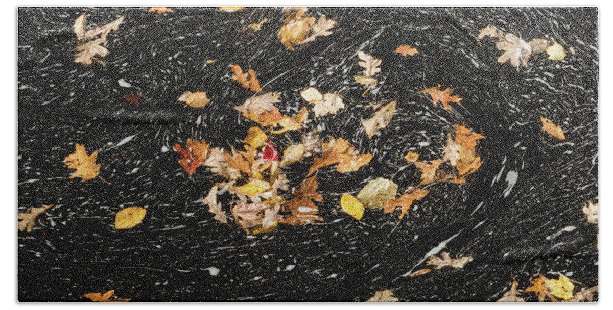 David Letts Beach Towel featuring the photograph Autumn Leaves Abstract by David Letts