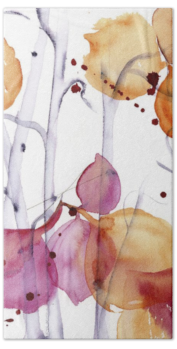 Autumn Leaves Beach Sheet featuring the painting Autumn Leaves by Dawn Derman