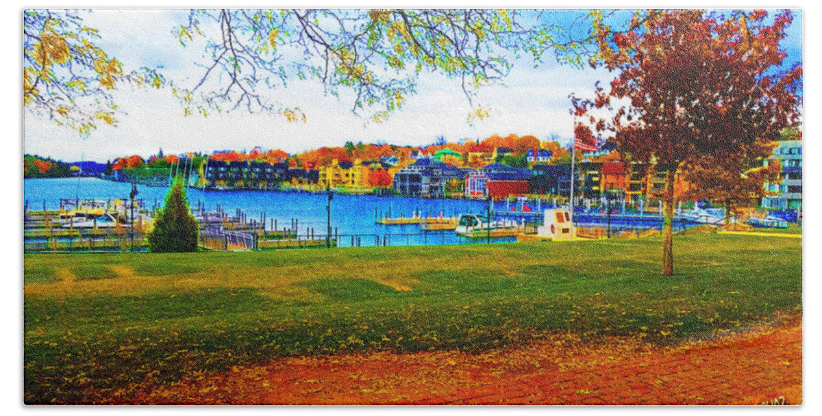 Fall Beach Sheet featuring the photograph Autumn On Lake Charlevoix by CHAZ Daugherty