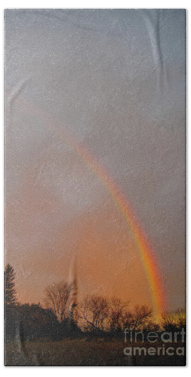 Cheryl Baxter Photography Beach Towel featuring the photograph Autumn Rainbow by Cheryl Baxter