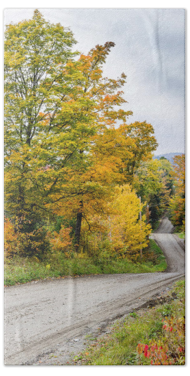 Vermont Beach Towel featuring the photograph Autumn Road by Tim Kirchoff