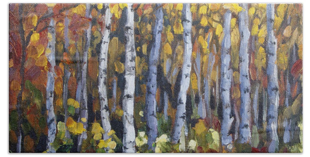 Trees Beach Towel featuring the painting Autumn Trees by Jennifer Beaudet