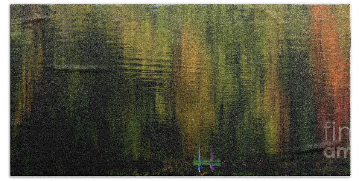 Canoe Beach Towel featuring the photograph Autumnal Reflections by Les Palenik