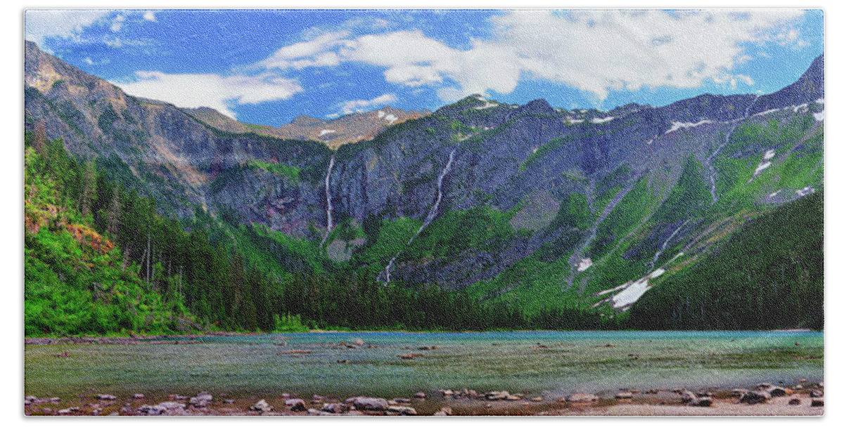 Glacier National Park Beach Towel featuring the photograph Avalanche Lake Panorama by Greg Norrell