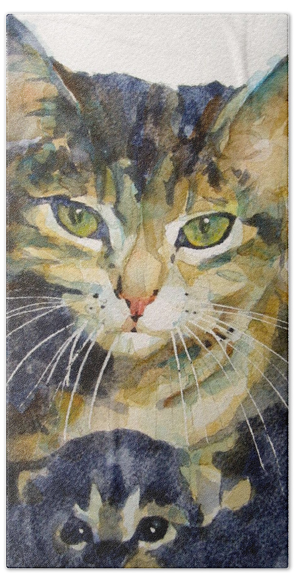 Kittens Beach Towel featuring the painting Baby I Love You by Paul Lovering