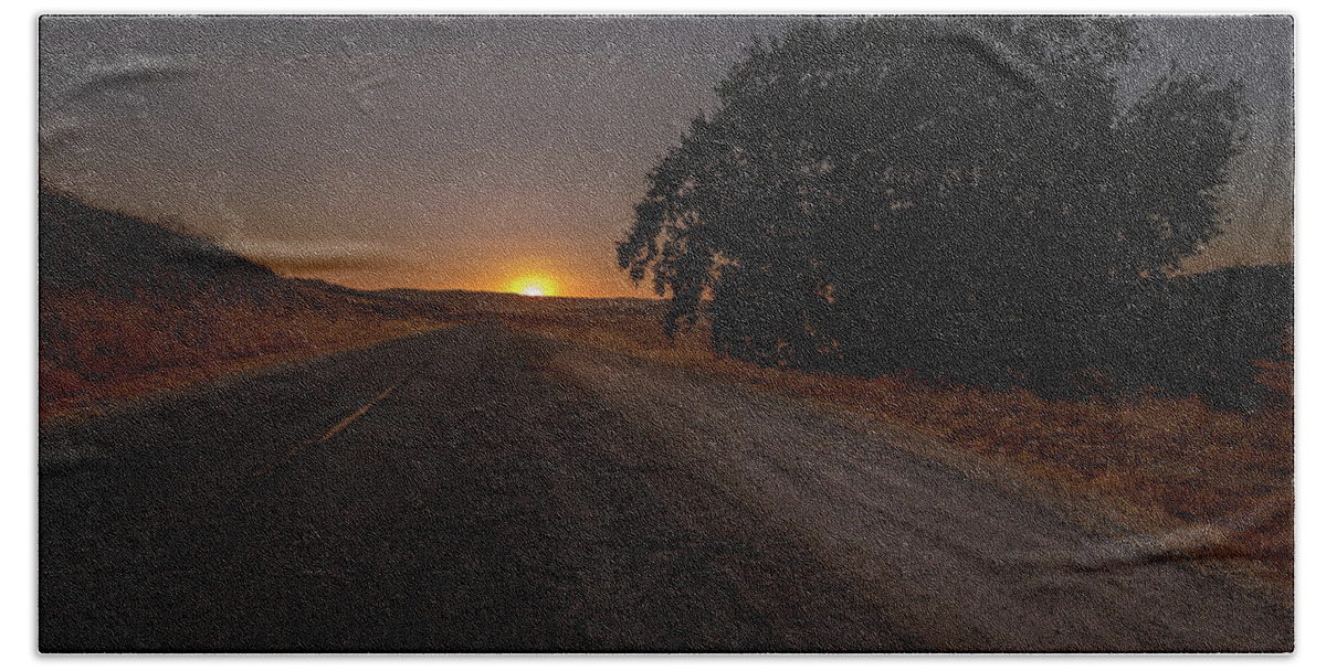 Paso Robles Beach Towel featuring the photograph Back Road from Bradley by Tim Bryan