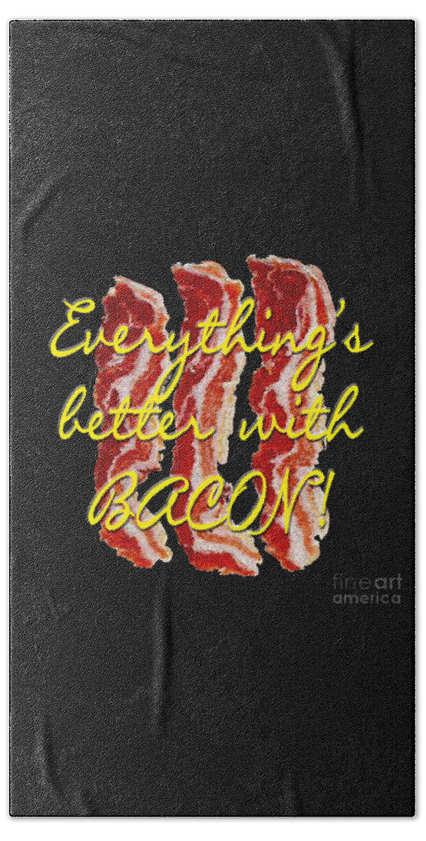 Bacon Beach Towel featuring the painting Bacon by Two Hivelys
