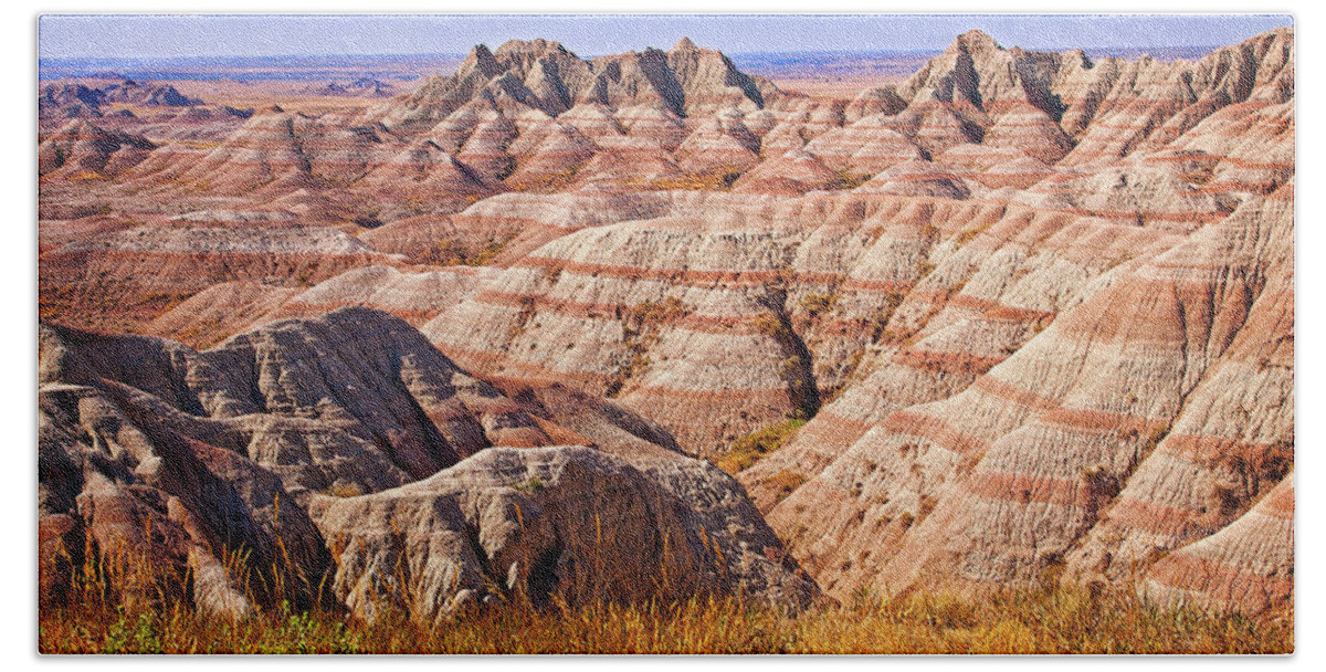 Badlands Beach Sheet featuring the photograph Badlands by Mary Jo Allen