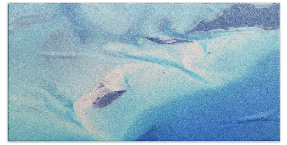 Bahamas Beach Sheet featuring the photograph Bahama Banks Aerial seascape by Roupen Baker