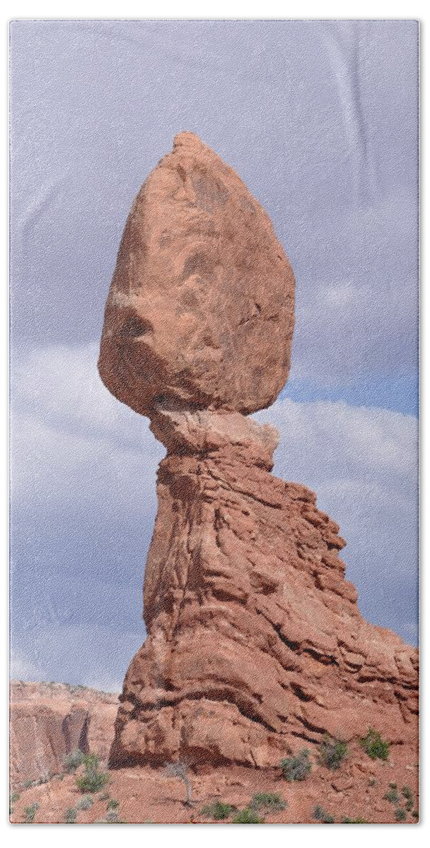 Balance Rock Beach Towel featuring the photograph Balance Rock by Frank Madia