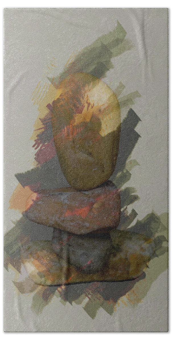 Stones Beach Towel featuring the photograph Balancing stones by John Stuart Webbstock