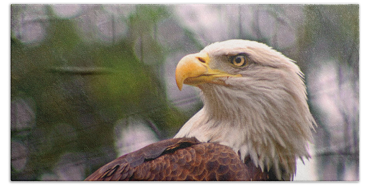 Zoo Beach Towel featuring the photograph Bald Eagle Majestic by David Rucker
