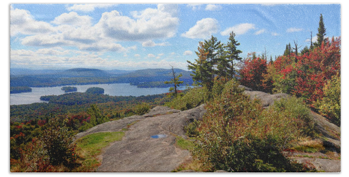 Landscapes Beach Towel featuring the photograph Bald Mountain Autumn Panorama by David Patterson
