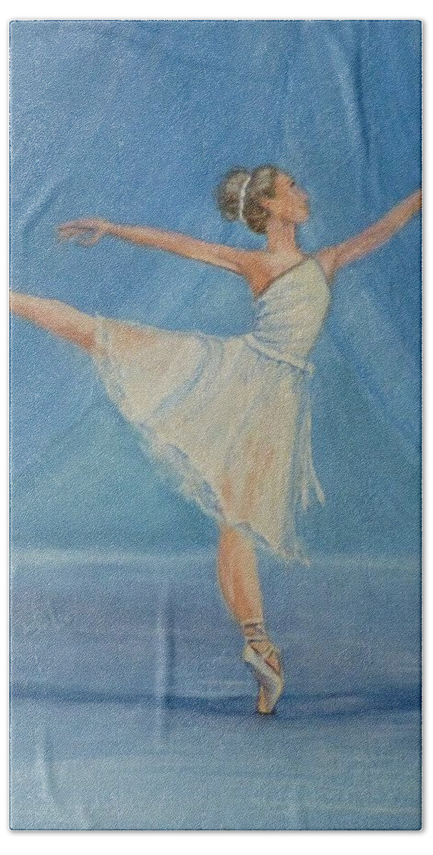 Ballet Beach Sheet featuring the painting Ballet Blues by Kelly Mills