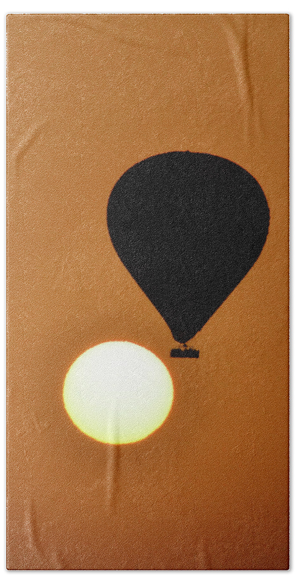 Hot Air Balloon Beach Towel featuring the photograph Balloon and Sun by Bill Cain