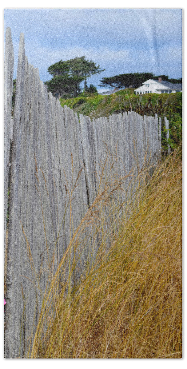 Beach Beach Towel featuring the photograph Bandon Beach Fence by Michele Avanti
