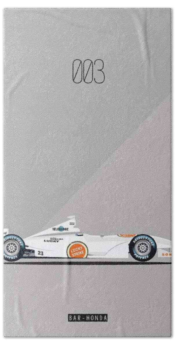 Formula 1 Beach Sheet featuring the painting Bar Honda 003 F1 Poster by Beautify My Walls