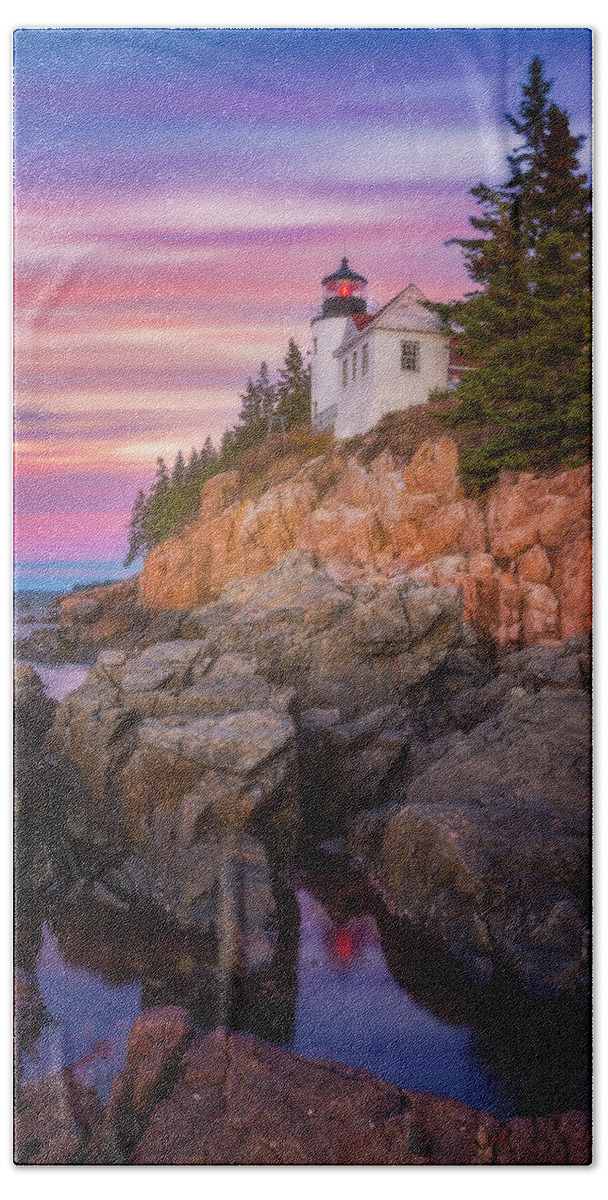 Maine Beach Towel featuring the photograph Bass Harbor Sunrise by Darren White