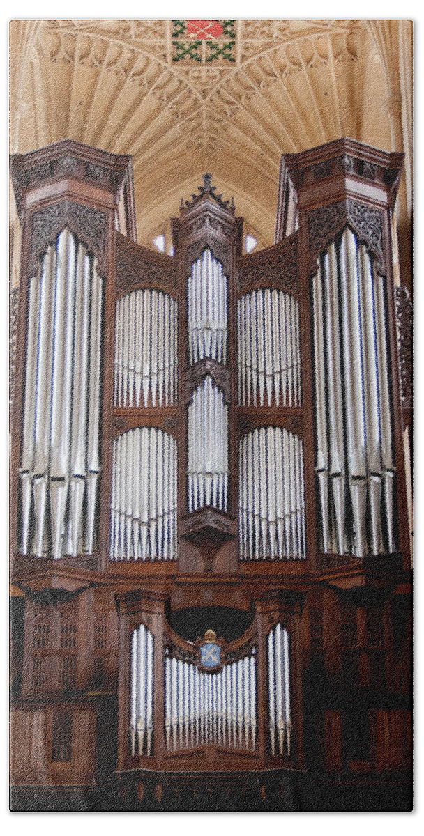 Pipe Organ Beach Sheet featuring the photograph Bath Abbey organ by Jenny Setchell