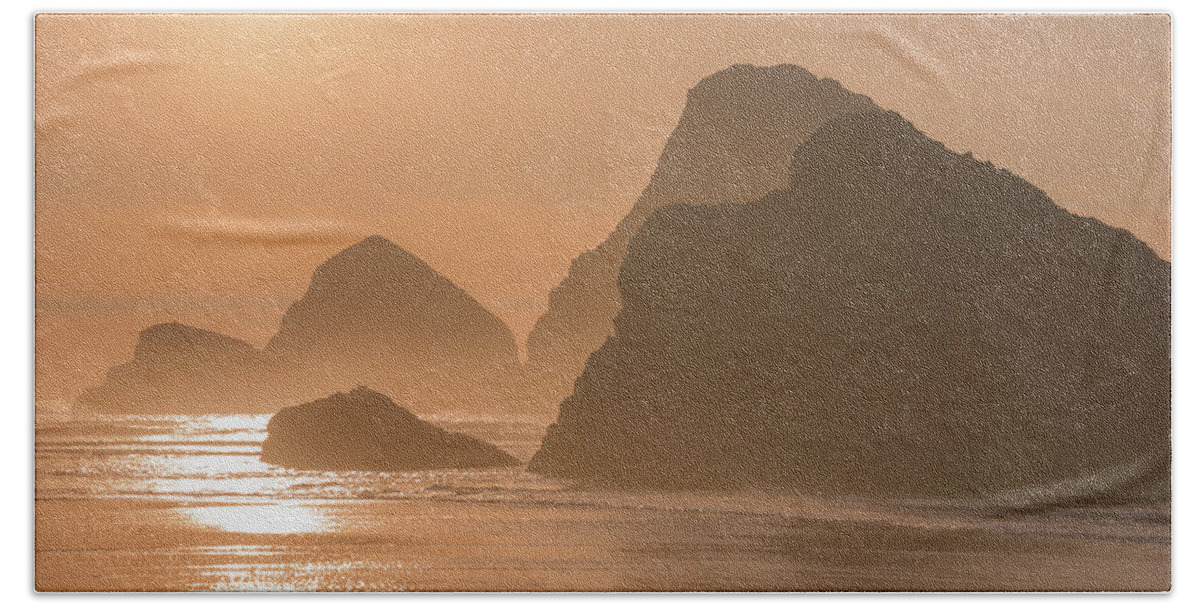 Oregon Beach Towel featuring the photograph Bathed in Light by Darren White