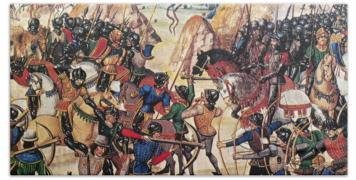 1346 Beach Towel featuring the photograph Battle Of Crecy, 1346 by Granger