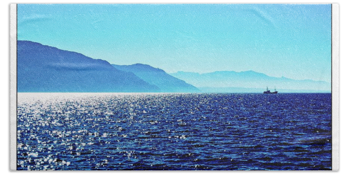 Bellingham Bay Beach Towel featuring the photograph Bay In Blue by Craig Perry-Ollila