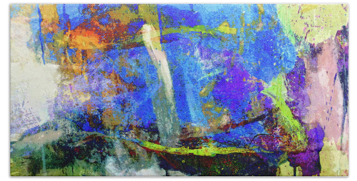 Abstraction Beach Sheet featuring the painting Bayou Teche by Dominic Piperata