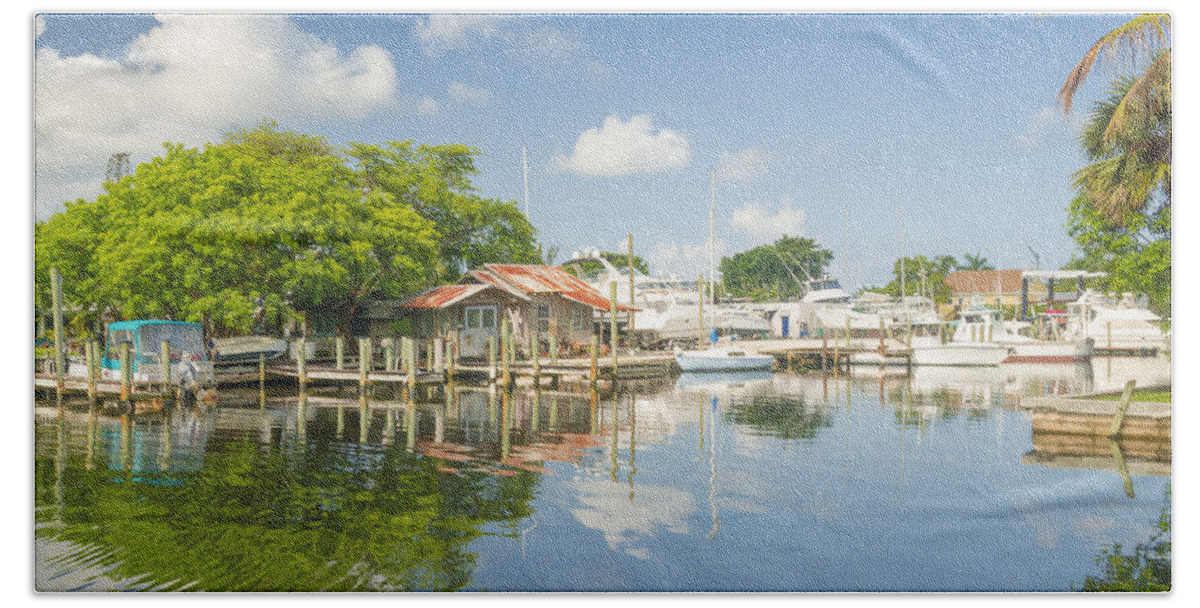 Canal Beach Towel featuring the photograph Bayshore Fish Shack by Sean Allen