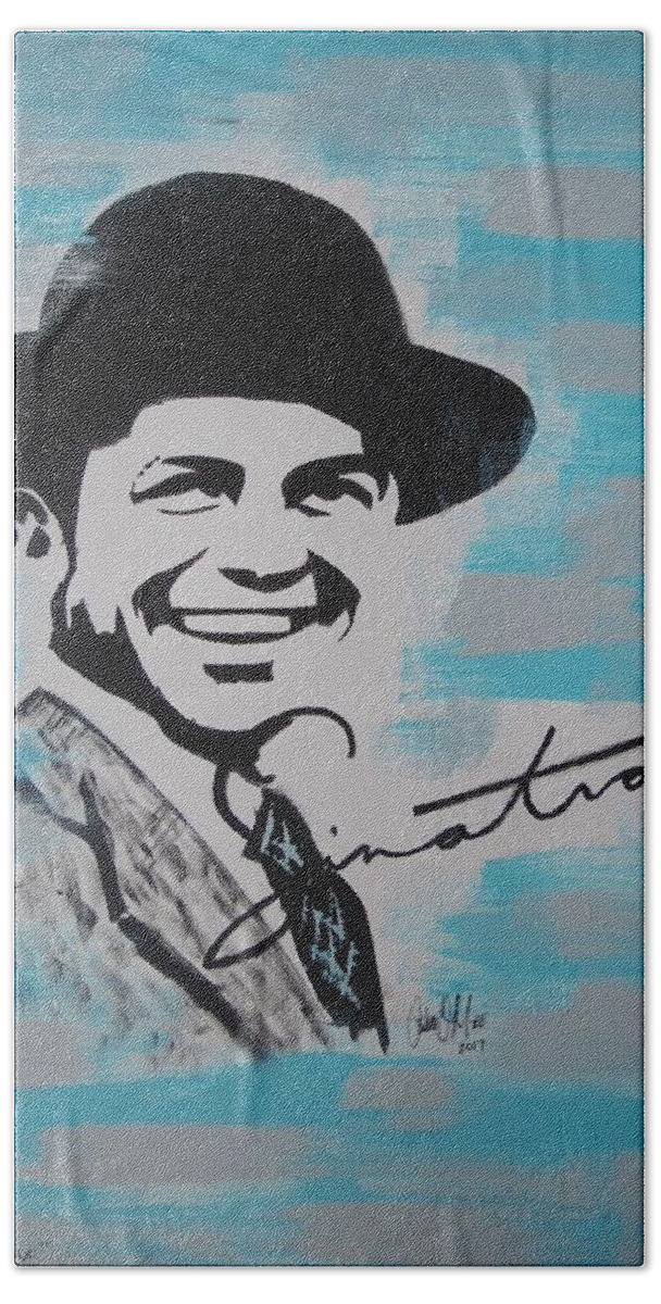 Sinatra Beach Sheet featuring the painting Be Moore Frank by Antonio Moore