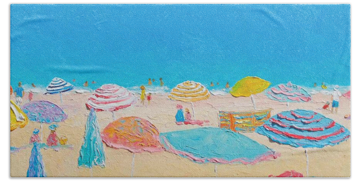 Beach Beach Towel featuring the painting Beach Art - Every Summer has a story 2 by Jan Matson