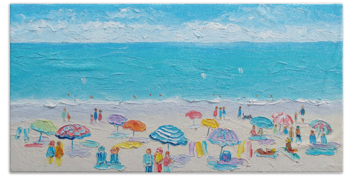 Beach Beach Sheet featuring the painting Beach Art - Fun in the Sun by Jan Matson