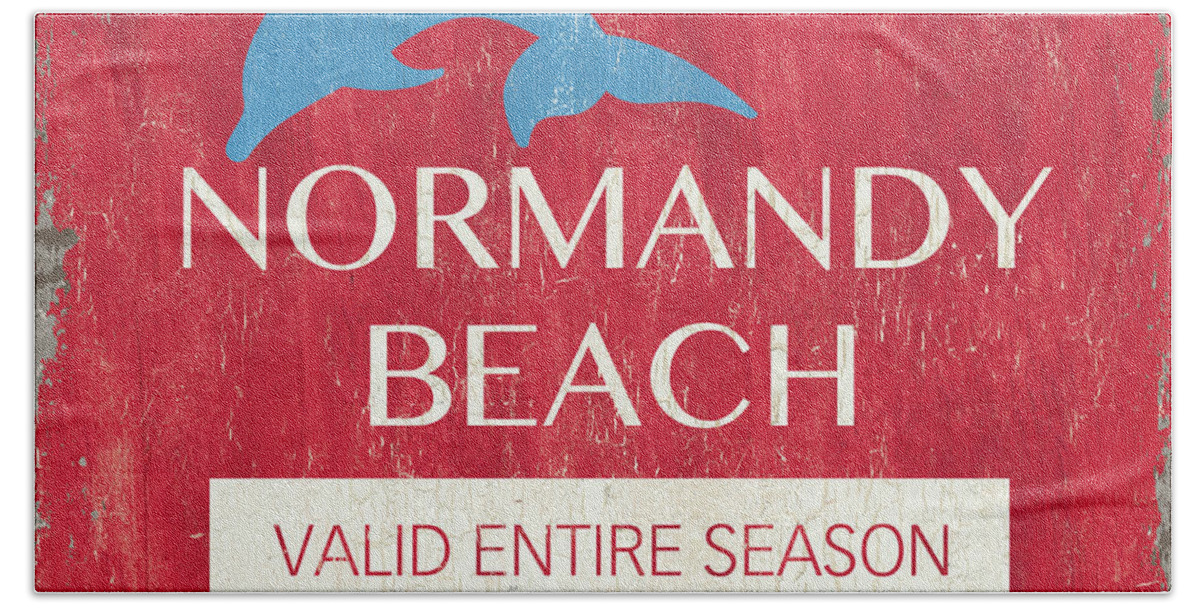 Beach Beach Sheet featuring the painting Beach Badge Normandy Beach by Debbie DeWitt