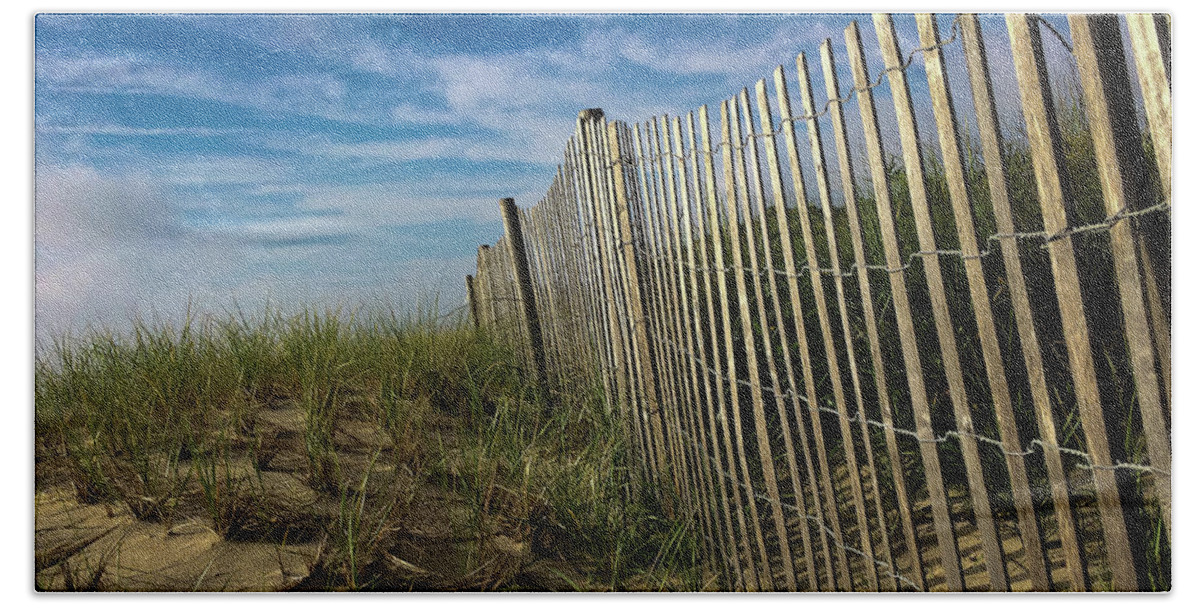Sea Isle City Beach Towel featuring the photograph Beach Fence by Patrice Zinck