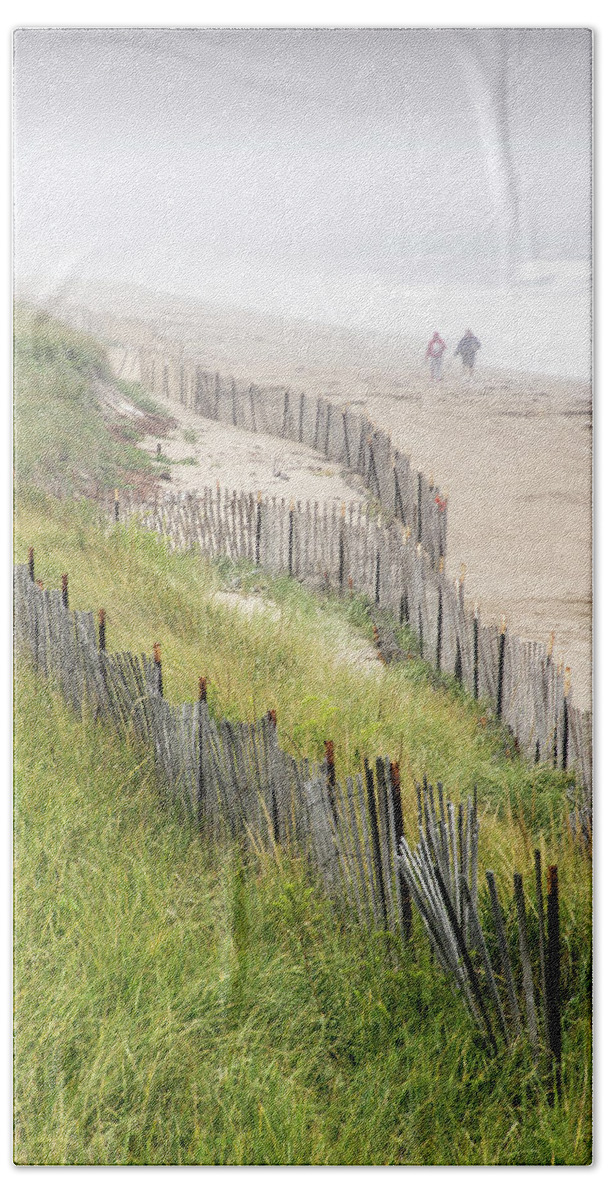 Landscape Beach Sheet featuring the photograph Beach Fences in a Storm by Betty Denise