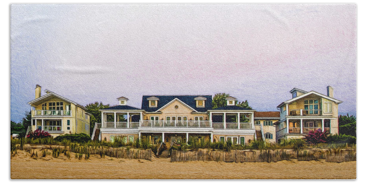America Beach Towel featuring the photograph Beach Front Homes by Maria Coulson