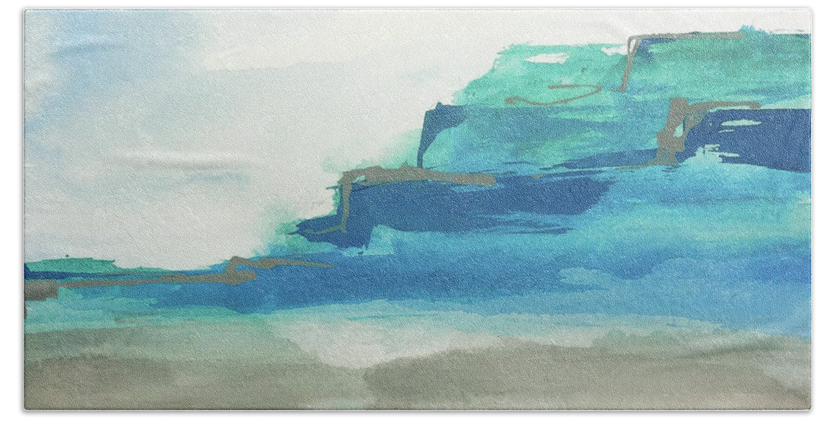 Original Watercolors Beach Towel featuring the painting Beach II by Chris Paschke